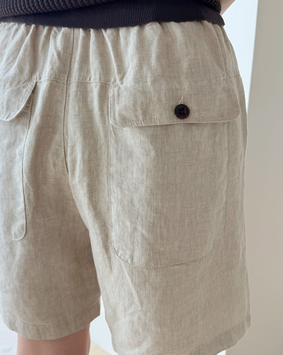 Premium 100% Linen Elastic Waist Shorts
