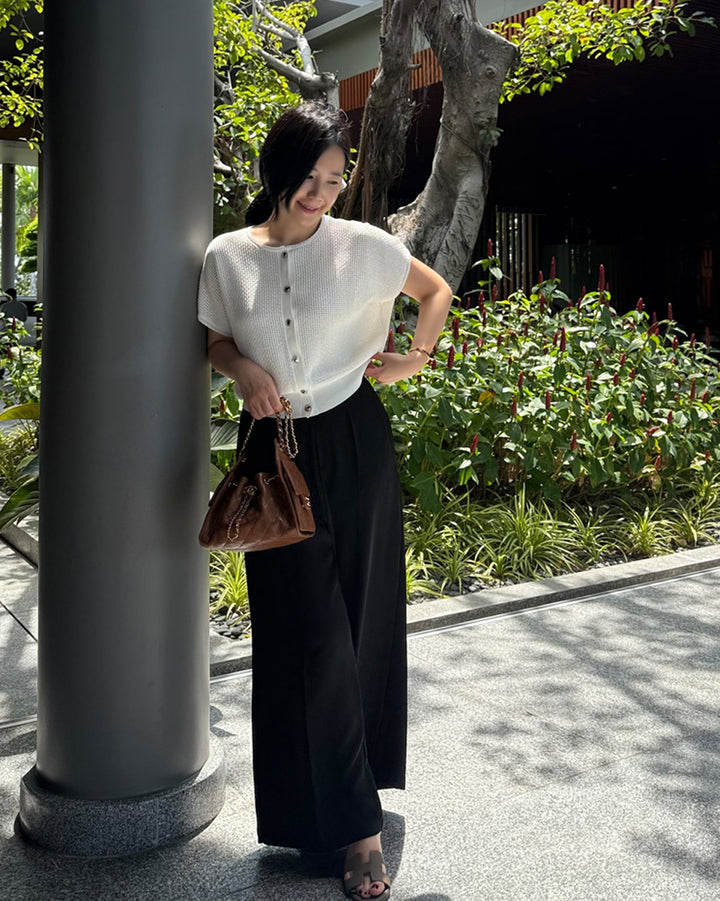 High-Waisted Wide-Leg Trouser Slacks