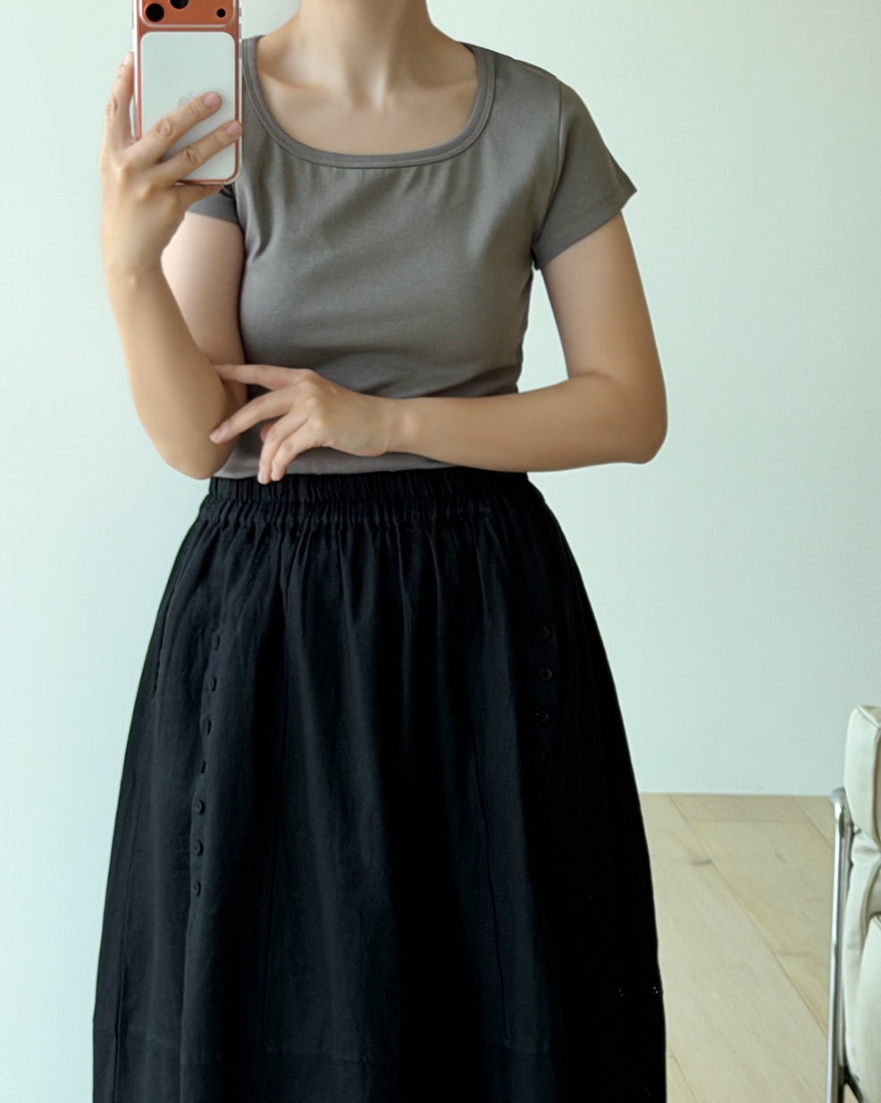 Soft Cotton Modal Scoop Neck Tee