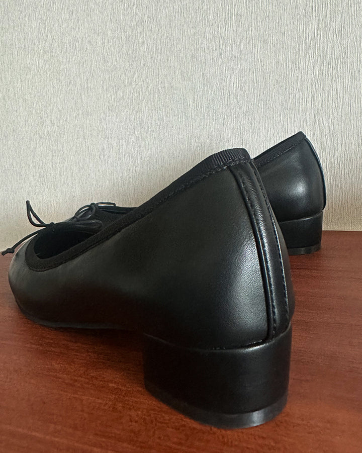 Matte Ribbon Low Block-Heel Pumps