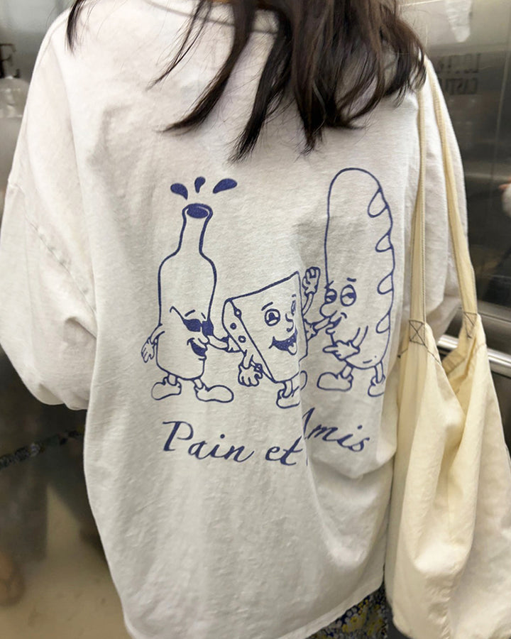Back Graphic Oversized Long Sleeve T-Shirt