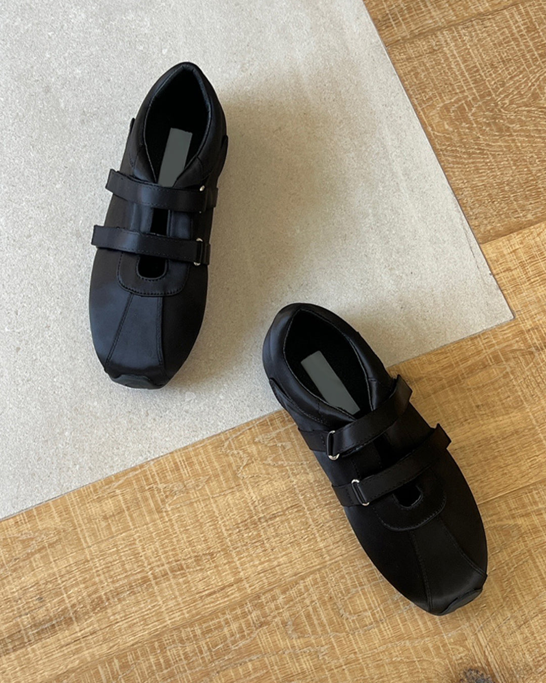 Satin Mary Jane Velcro Sneakers