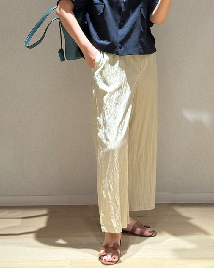 Crinkle Wide Leg Pants