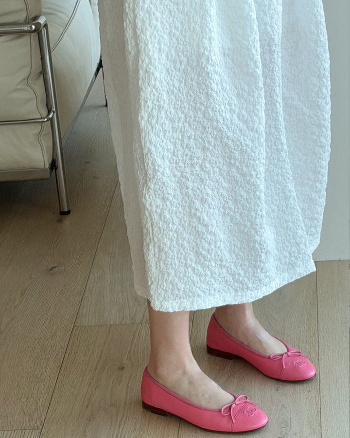 Textured Elastic Waistband Long Skirt