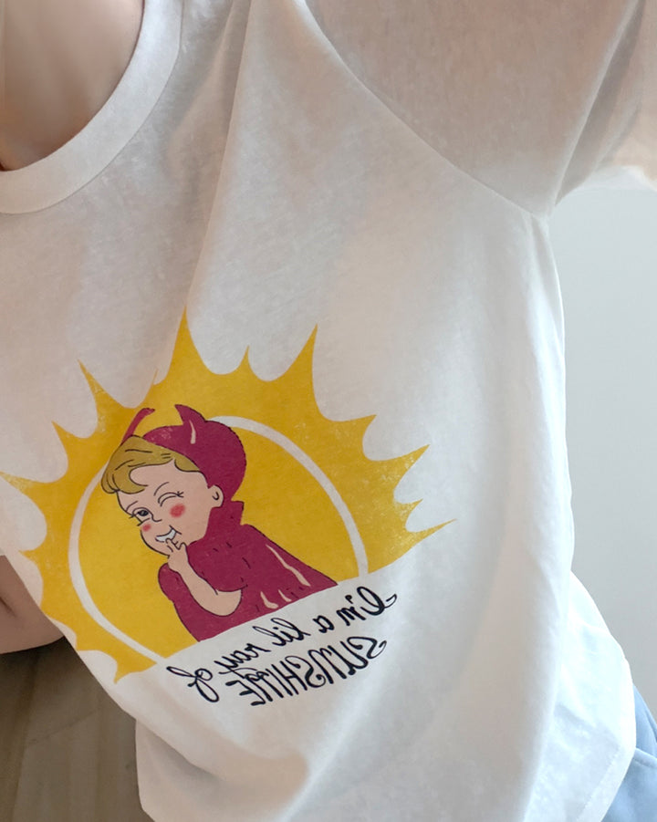 Retro Sunshine Graphic Short Sleeve Shirt
