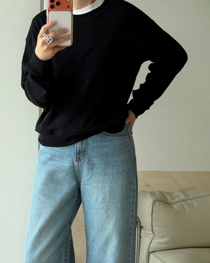 Premium Blend Wide-Leg Classic Denim