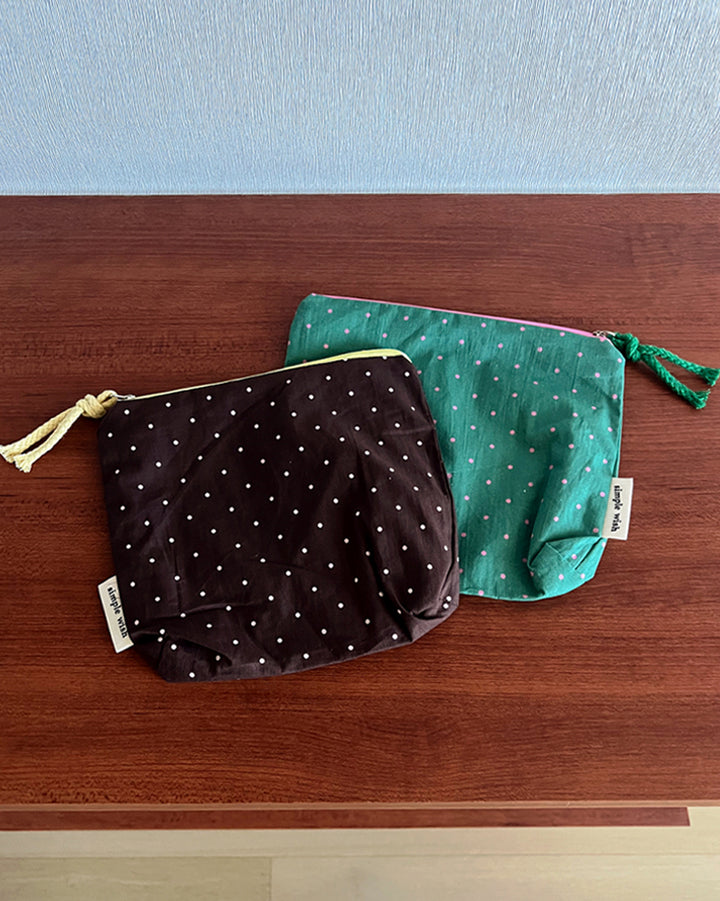 Playful Patterned Lightweight Cotton Pouch