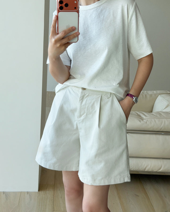 Minimalist High-Waist Wide Shorts