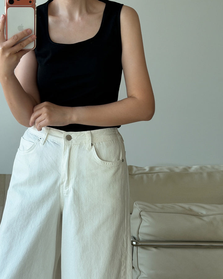 Classic Scoop Neck Cotton Tank Top