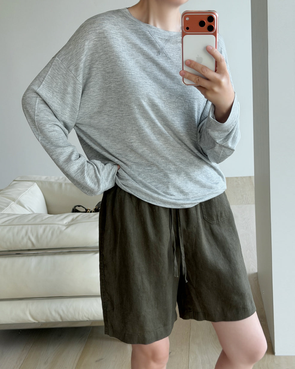 Casual Linen Drawstring Shorts