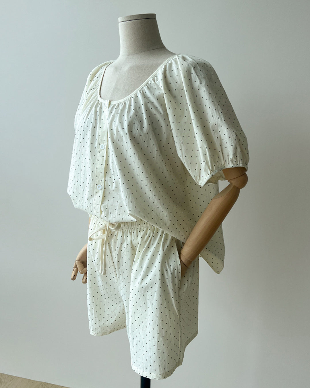 Cotton Polka Dot Short Sleeve Sleepwear Set