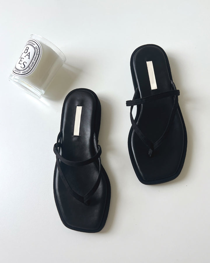 Square Toe Strappy Thong Sandals