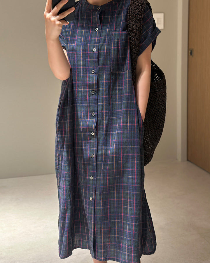 2-Way Cotton Check Shirt Dress &amp; Robe