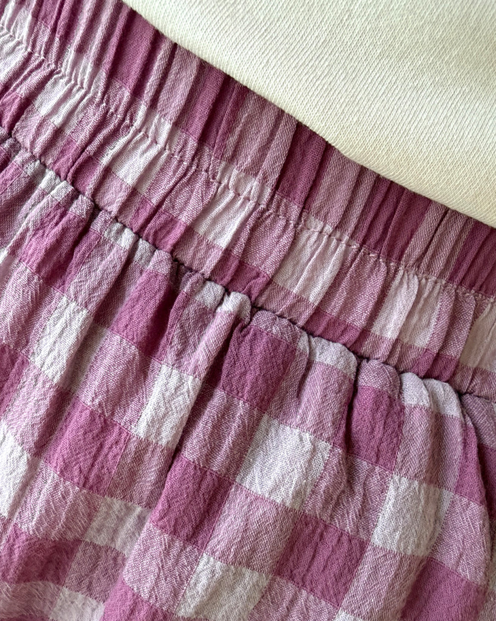 Gingham Tiered Elastic Waist Maxi Skirt