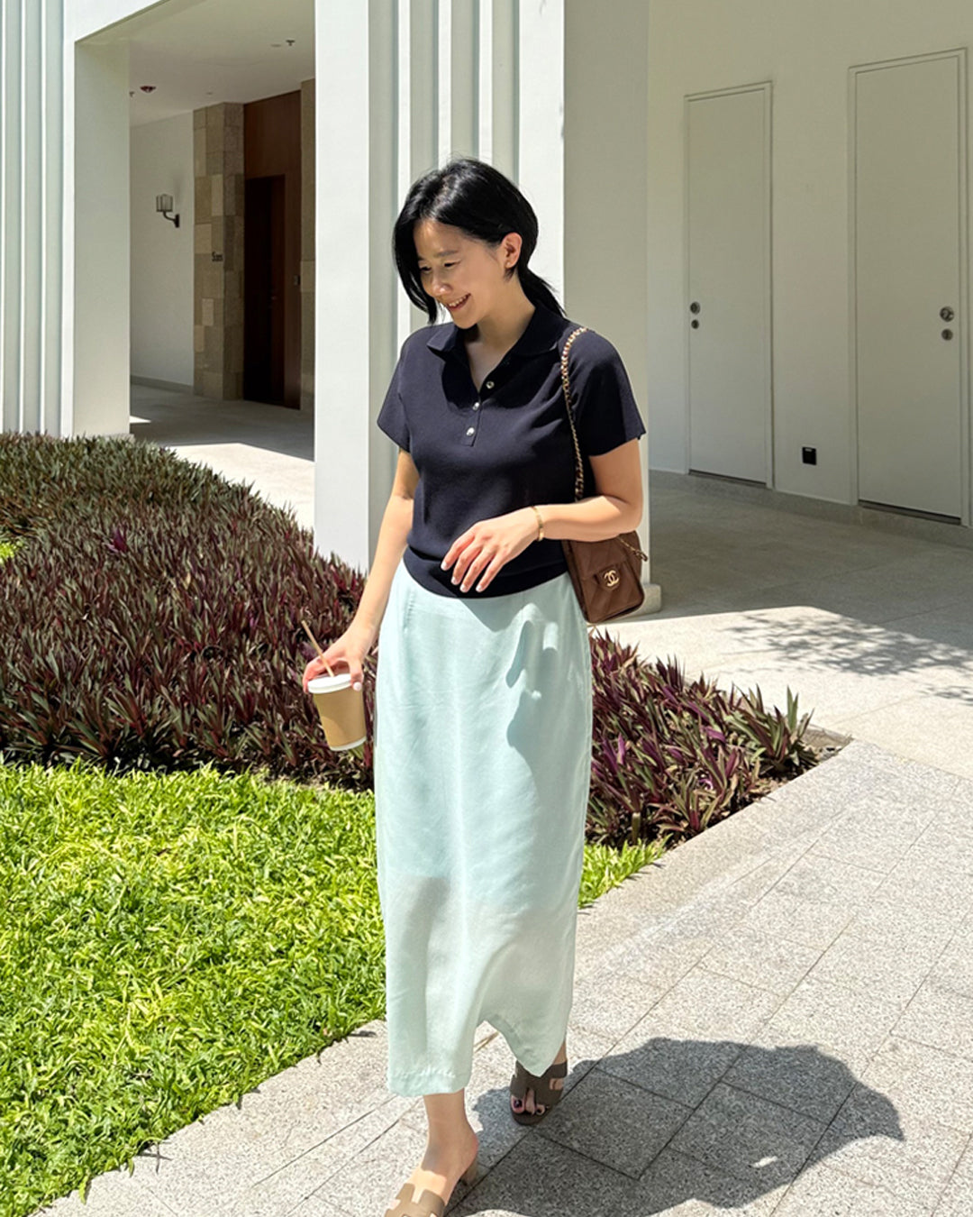Short Sleeve Polo Knit Top