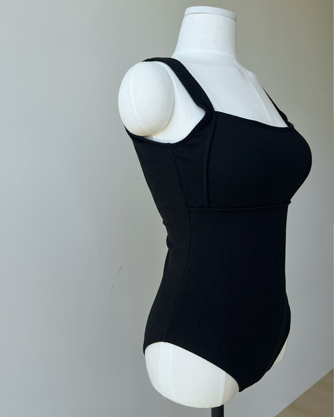 Textured Square Neck One-Piece Swimsuit