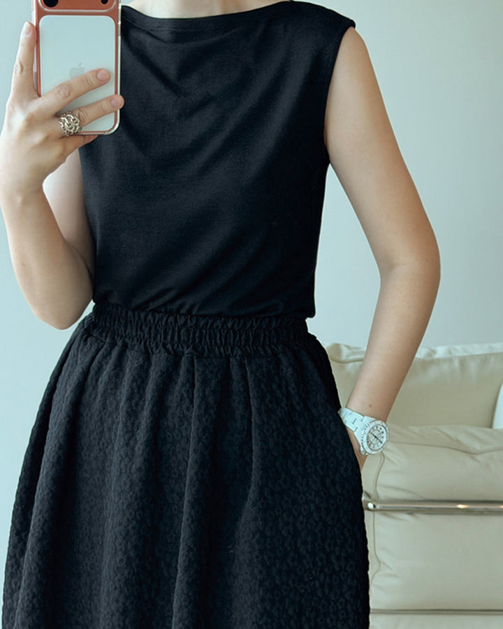 Boatneck Sleeveless Top