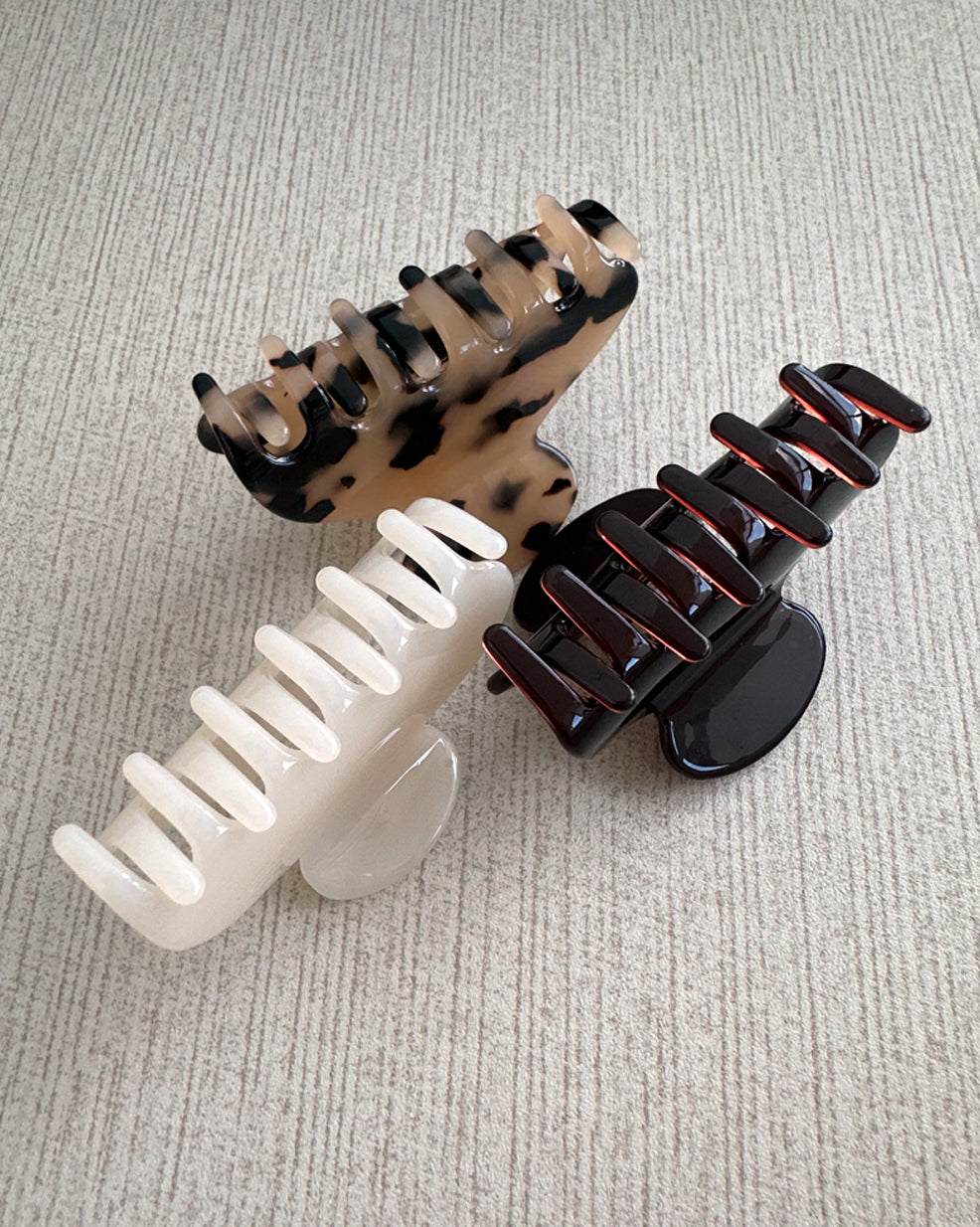 French Lettering Acetate Hair Claw Clip