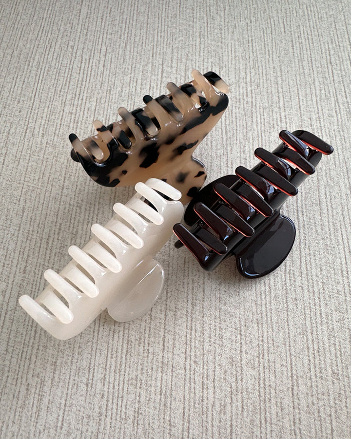 French Lettering Acetate Hair Claw Clip