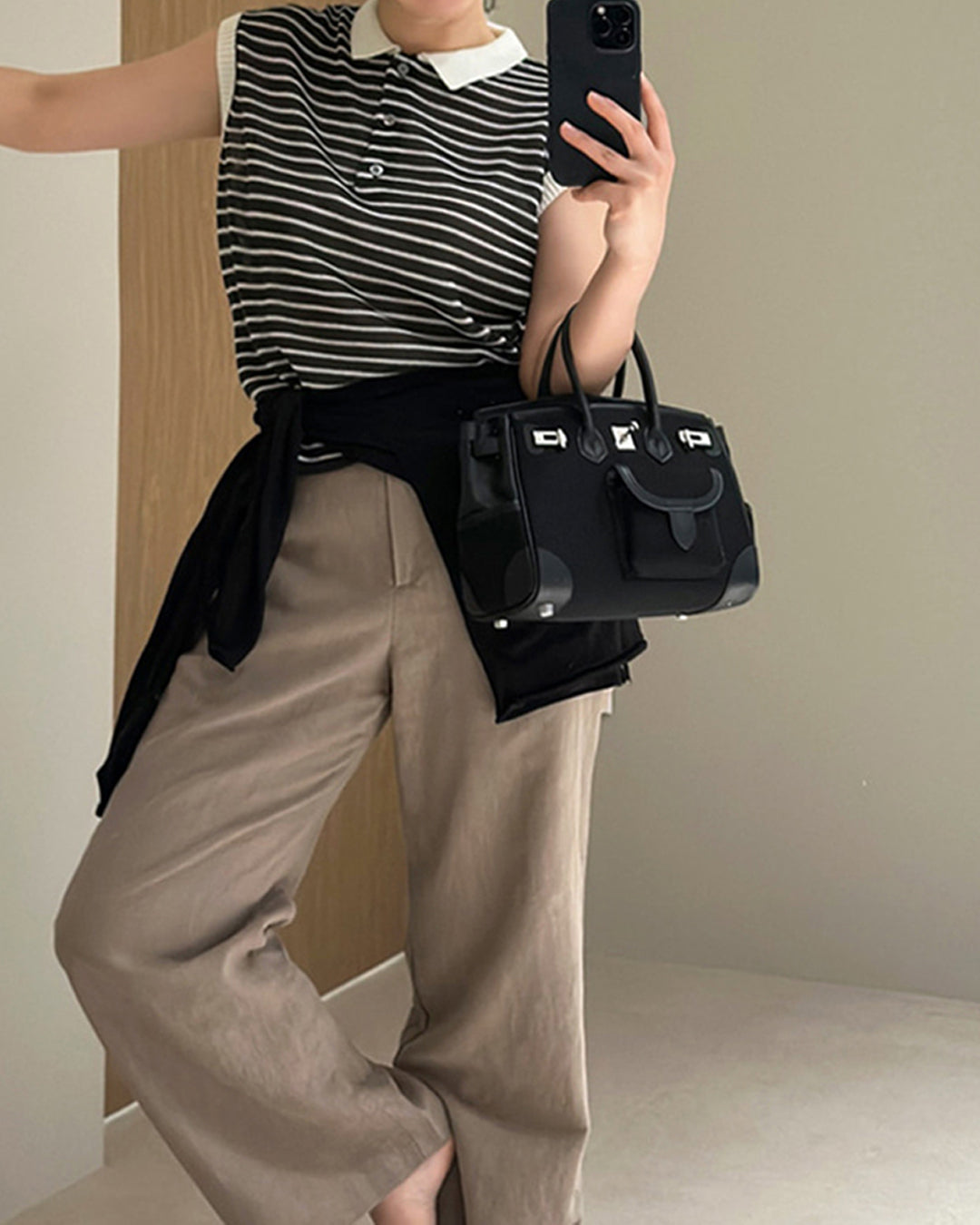 Linen Blend Wide-Leg Trousers