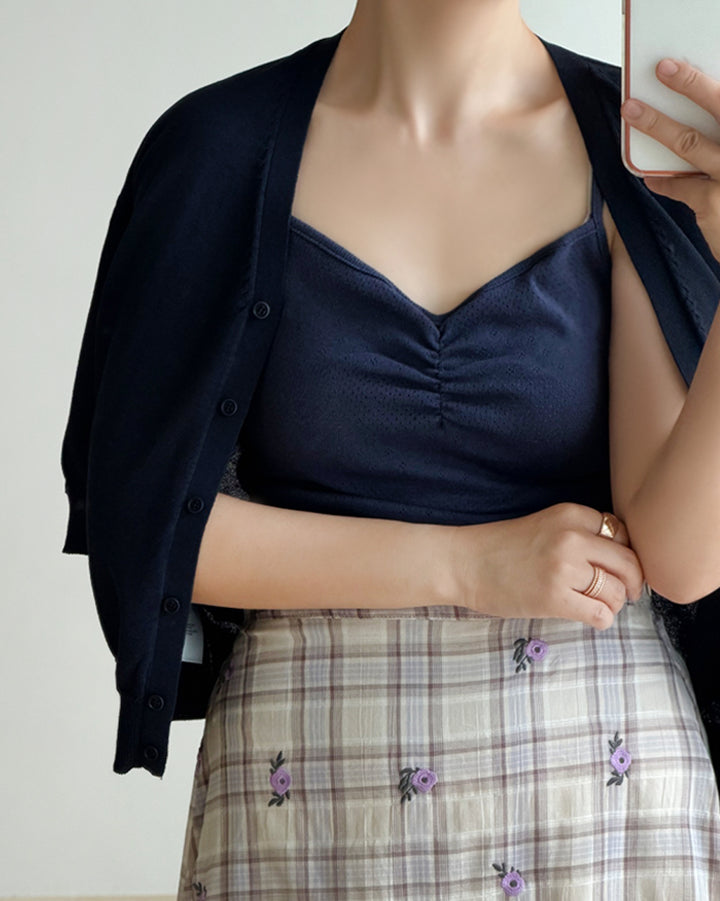 V-Neck Eyelet Cami Top