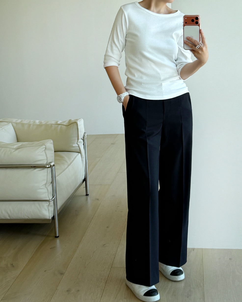 3/4 Sleeve Boatneck Slim Fit T-Shirt