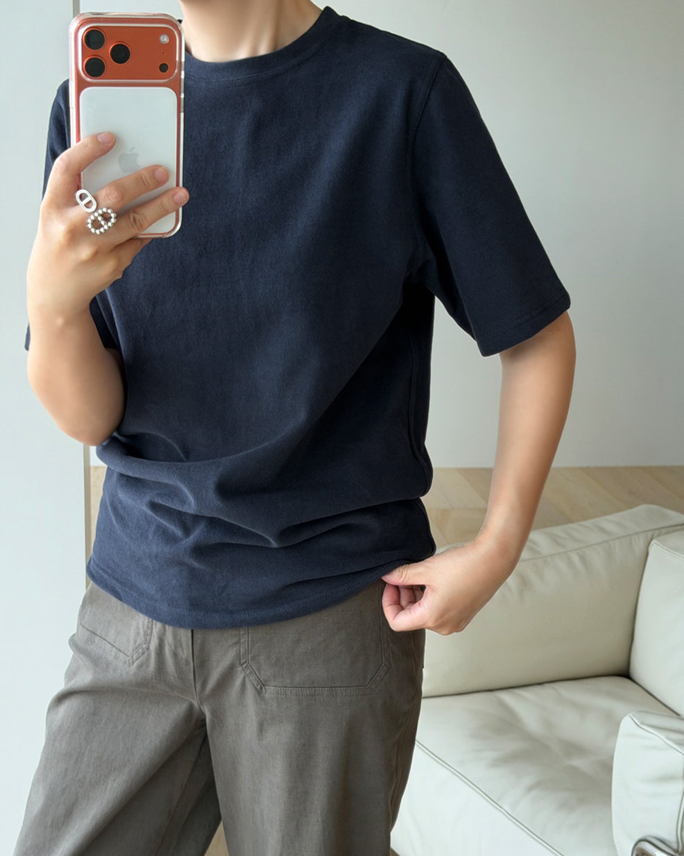 心地よい起毛コットン エブリデイTシャツ
