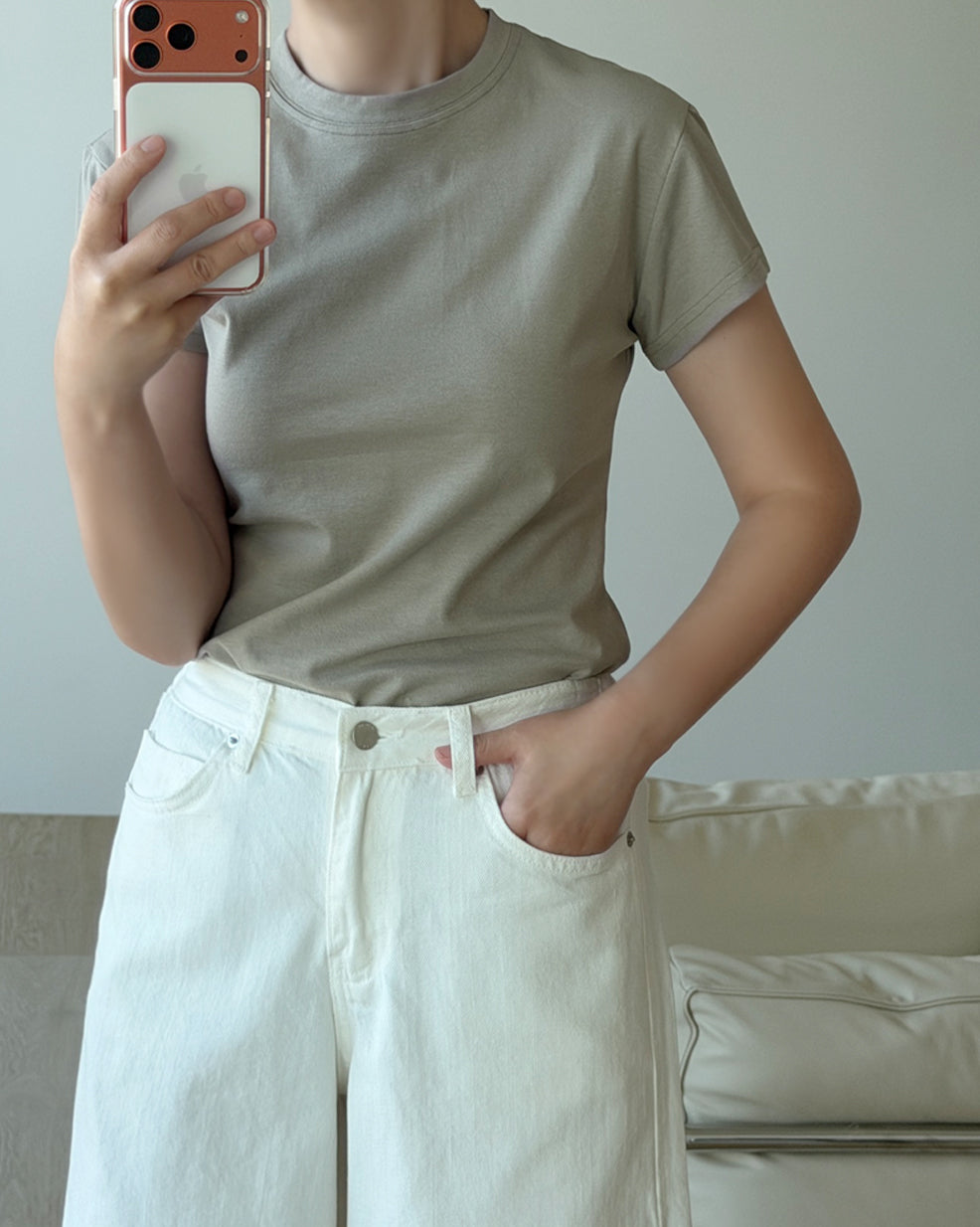Essential Fitted Crewneck Cotton Tee