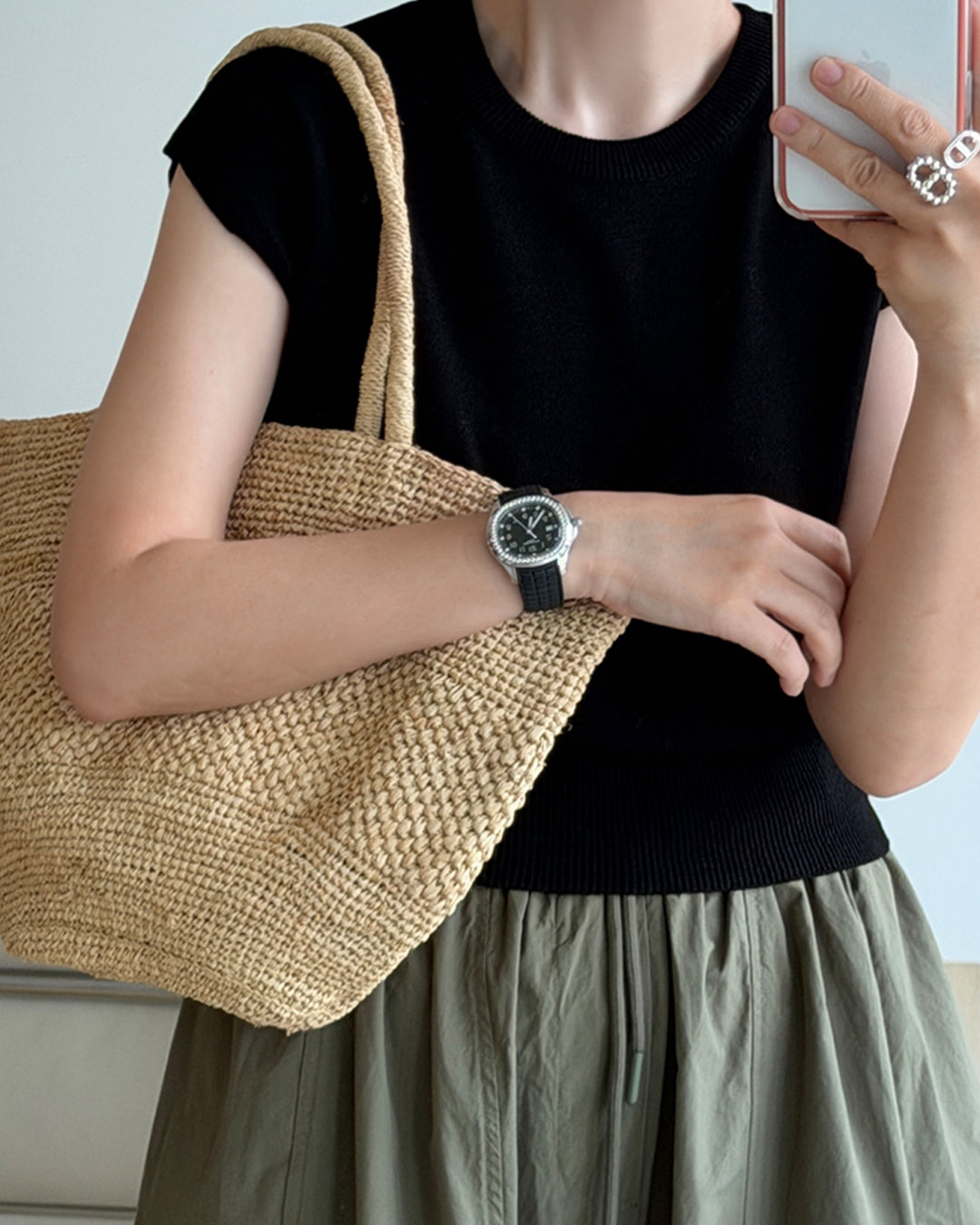 Aurelia Raffia Tote Bag
