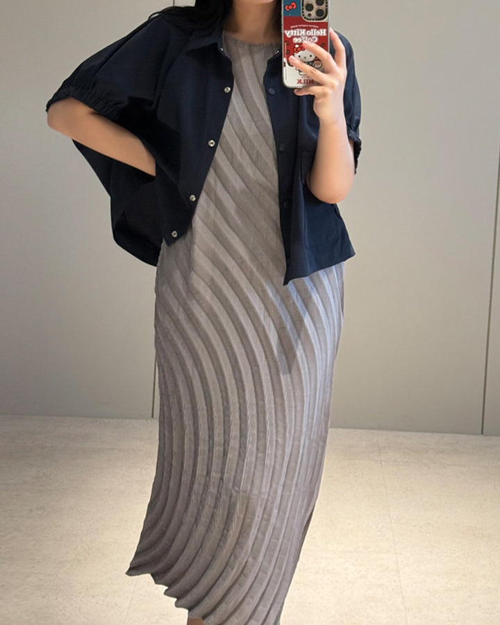 Gathered Short Sleeve Cropped Jacket