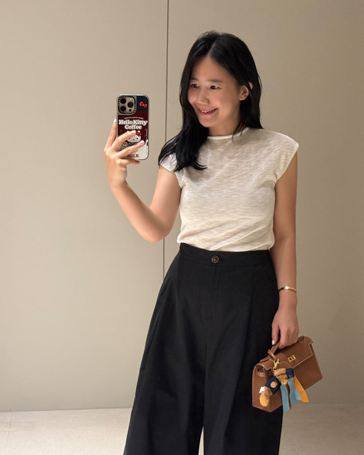 Fine Knit Cap Sleeve Top