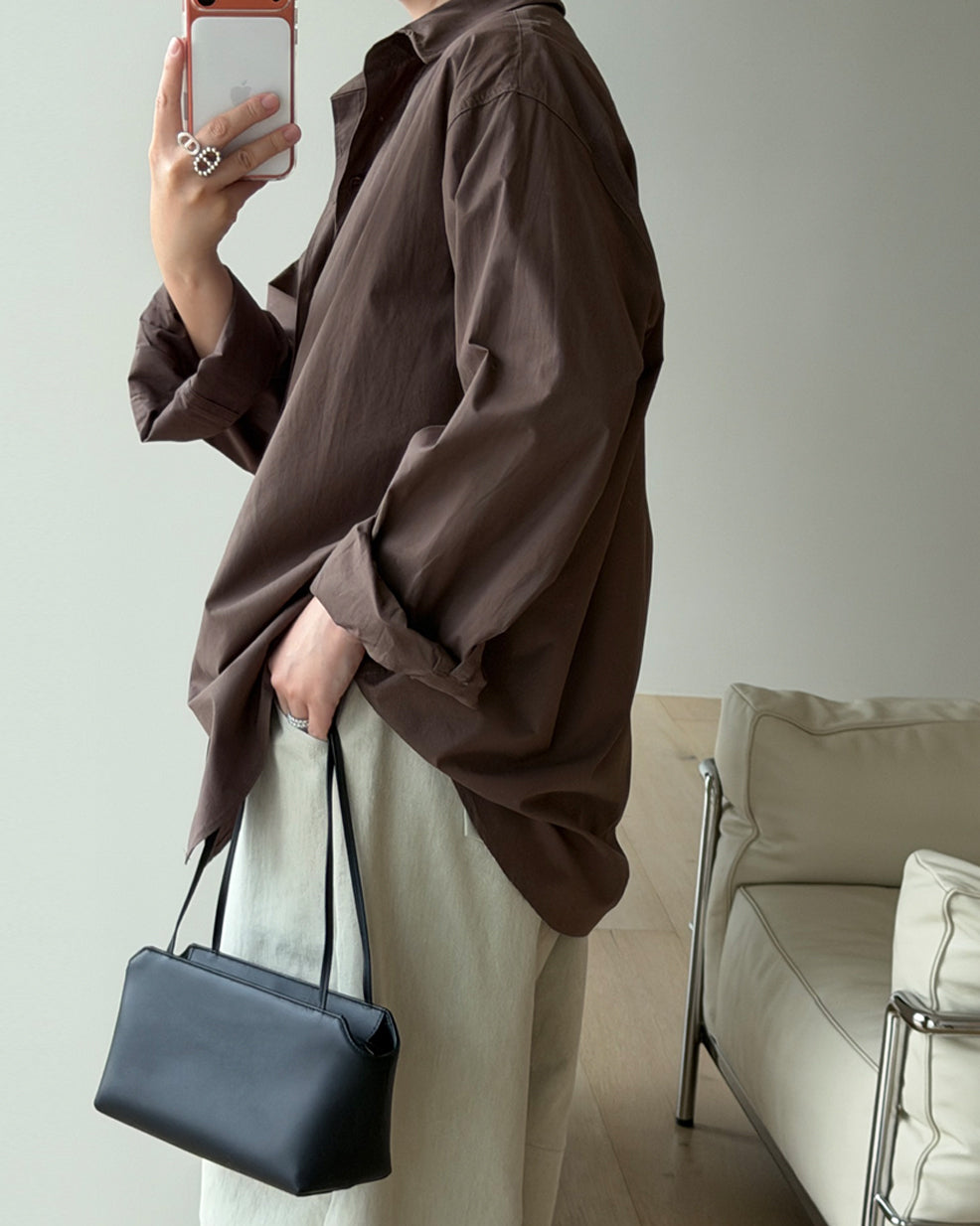 Relaxed Roll-Up Cotton Shirt
