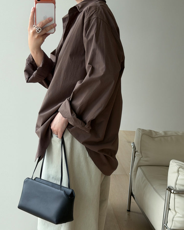 Relaxed Roll-Up Cotton Shirt