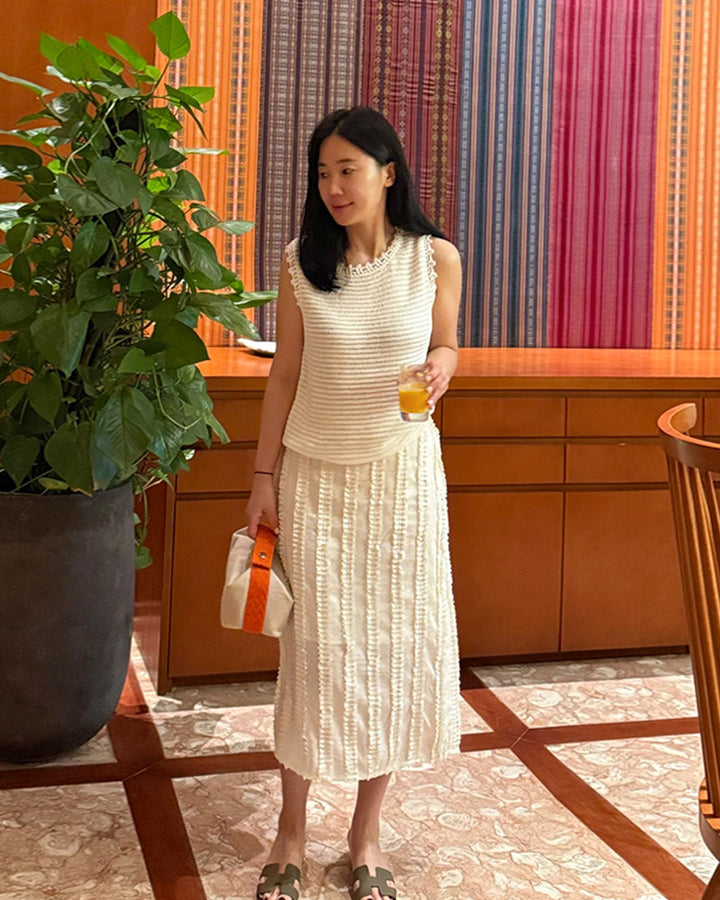 Tiered Frill Sheer Long Skirt
