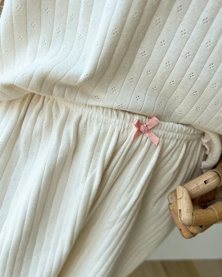 Cozy Pointelle Ribbed Short Sleeve Pajama Set