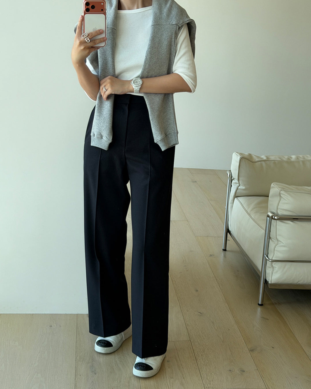 Center Seam Wide Straight Trousers