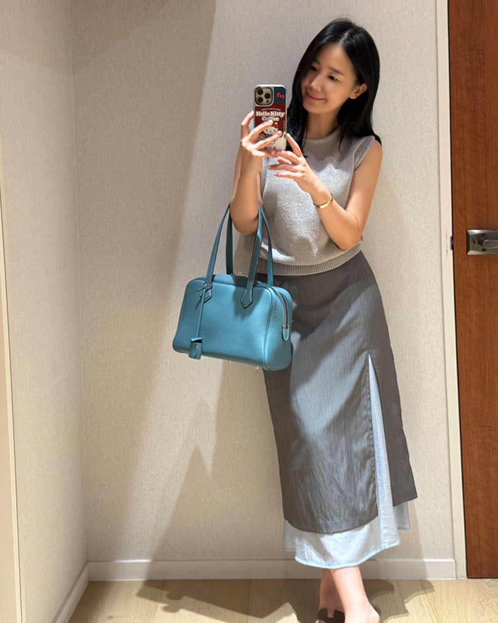 Sheer Silk Blend Knit Vest