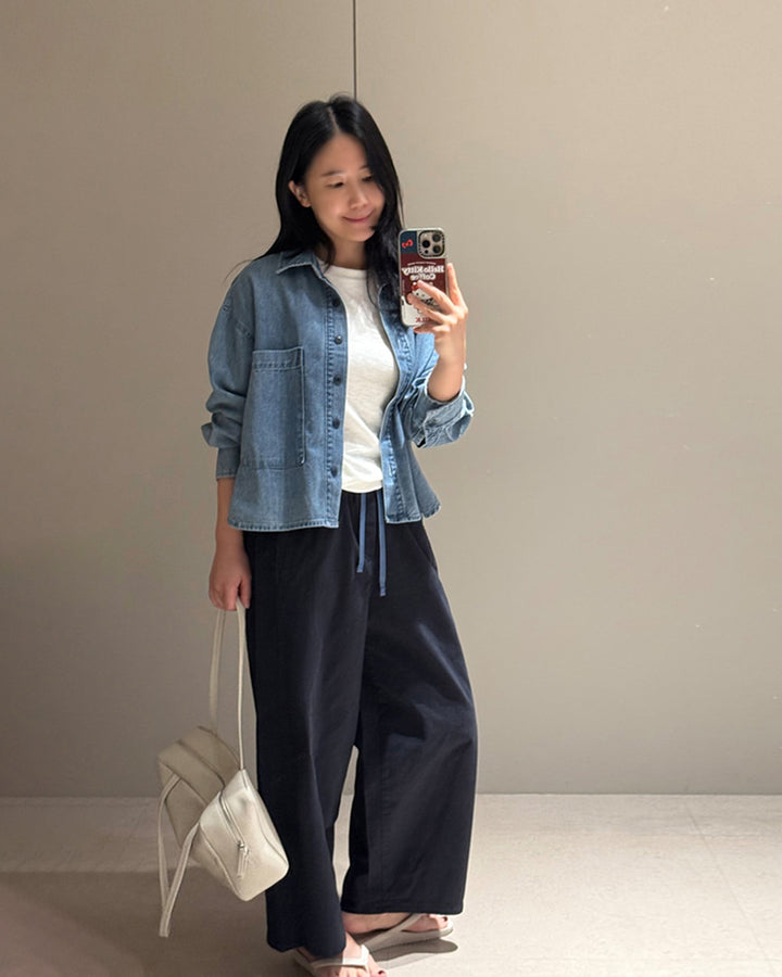 Contrast Stitch Easy Pants
