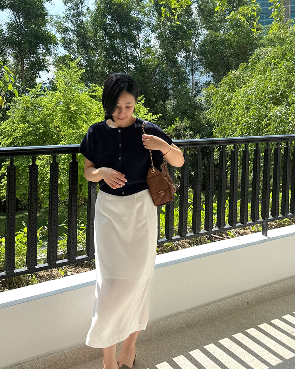 Tencel Linen Blend Long Straight Skirt