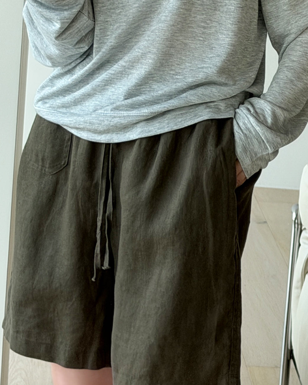 Casual Linen Drawstring Shorts