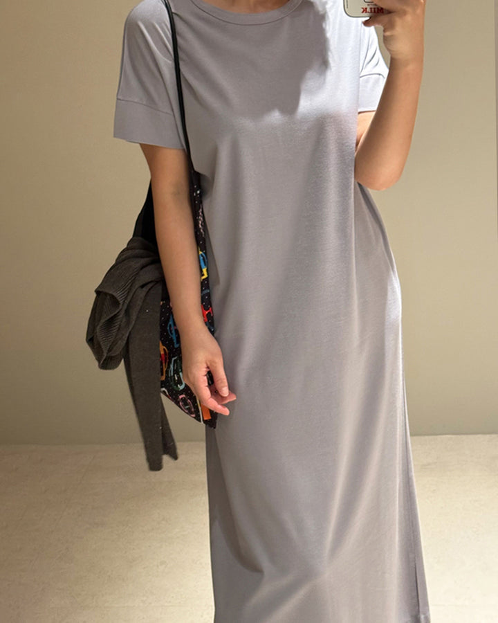 Relaxed Short Sleeve Maxi T-Shirt Dress