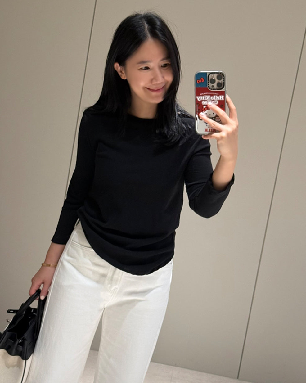 Slub Cotton Boat Neck Sleeve Tee