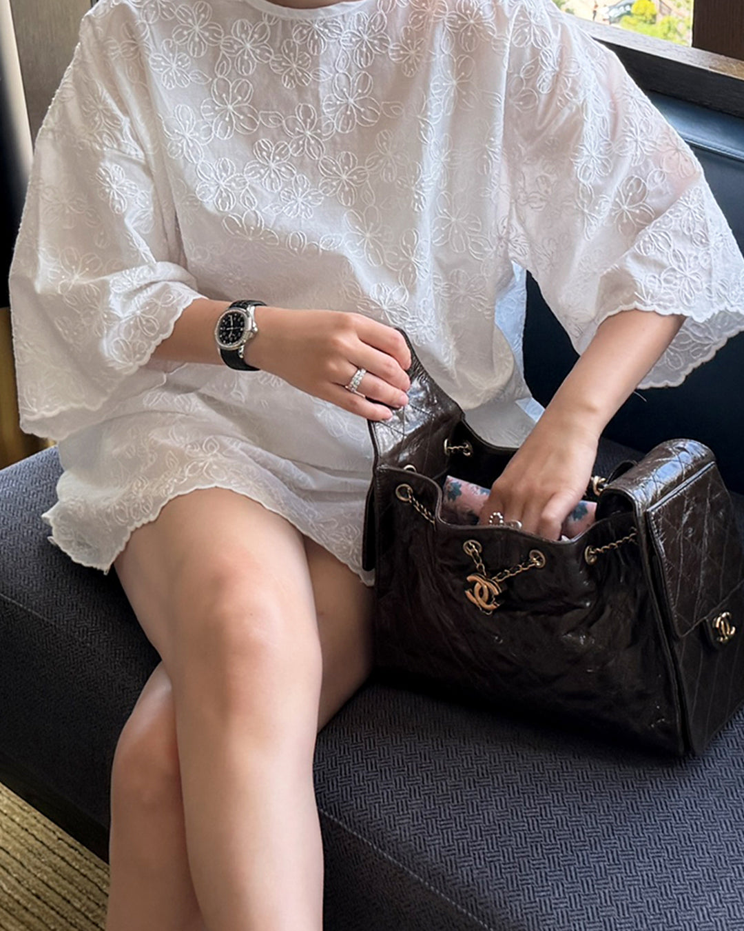 Floral Eyelet Embroidered Mini Dress