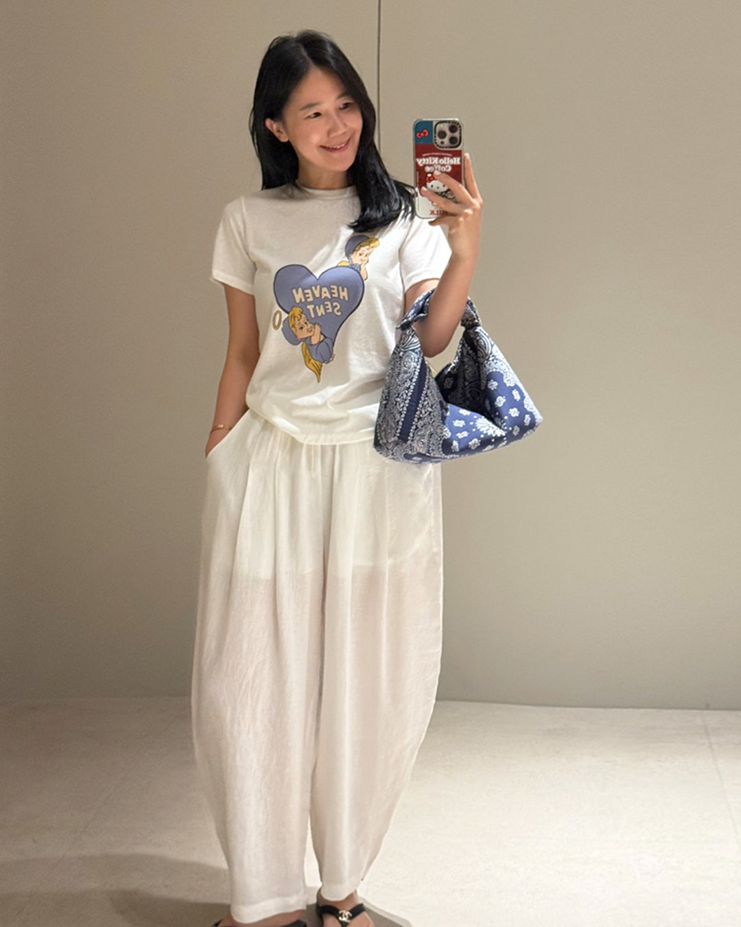Pleated Linen Blend Baggy Pants