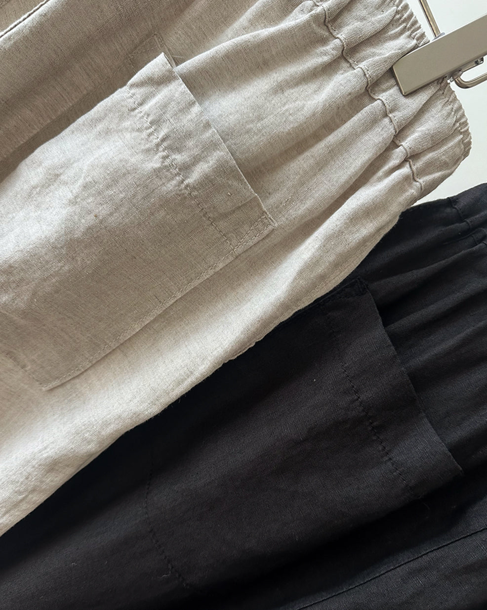 Linen Wide Leg Trousers with Drawstring