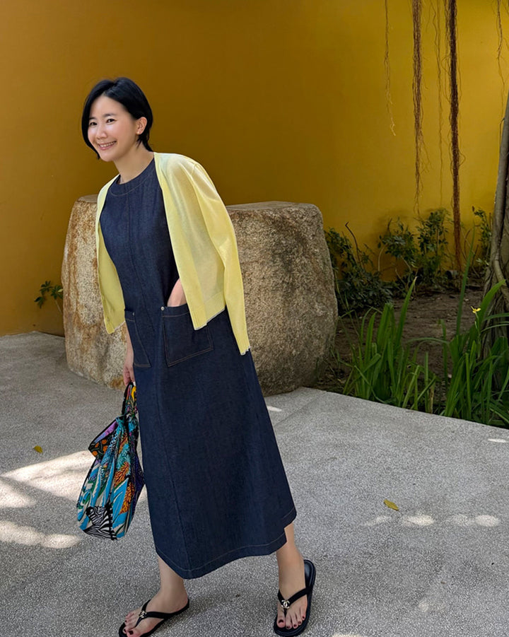 Dual-Knit Breathable V-Neck Cardigan