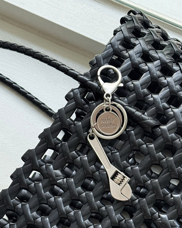 Woven Mesh Tote Bag with Keyring