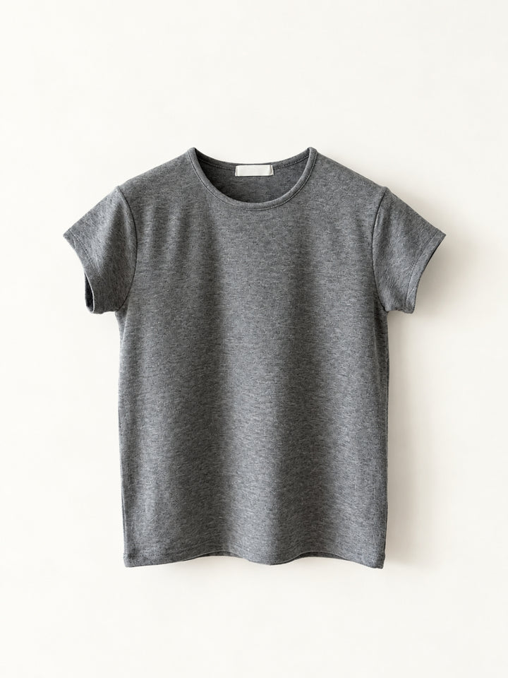 エッセンシャル 半袖 クルーネック ニットTシャツ